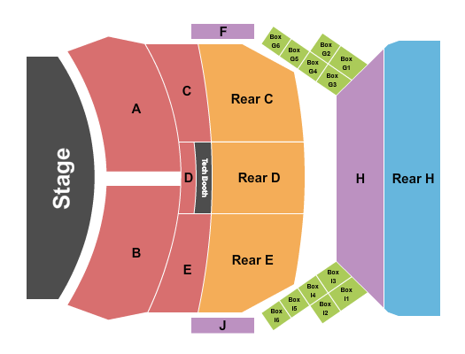 Seating chart for Charleston Music Hall